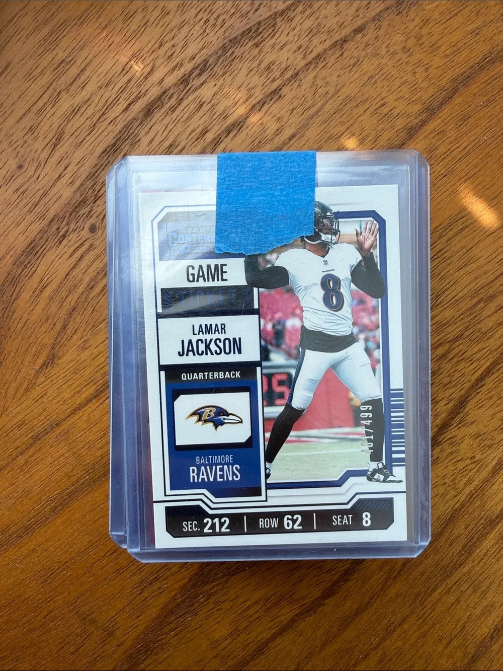 Lamar Jackson Baltimore Ravens Rookie Card - White & Purple /499
